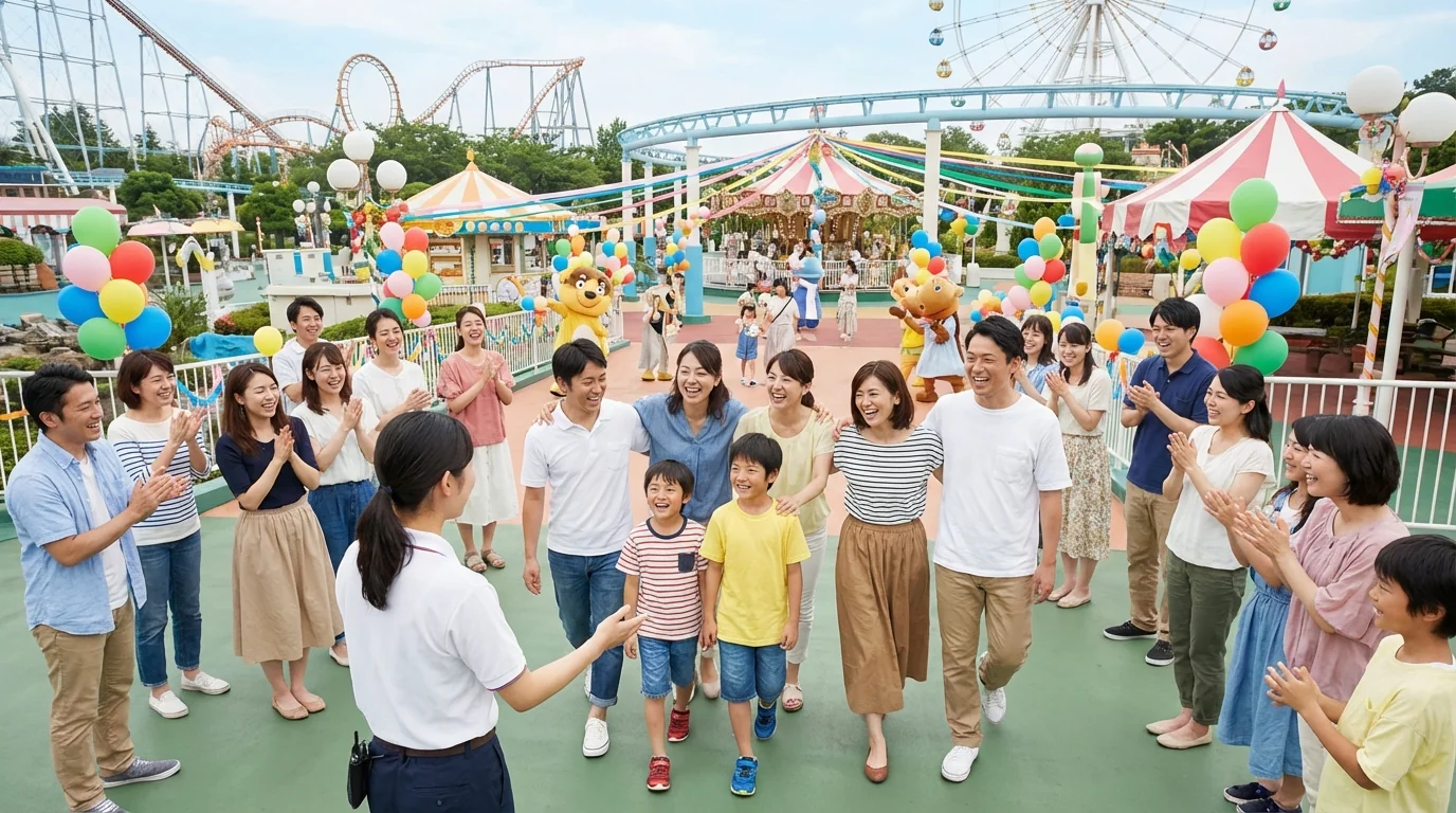 Produce a surprise theme park experience for an anniversary use case