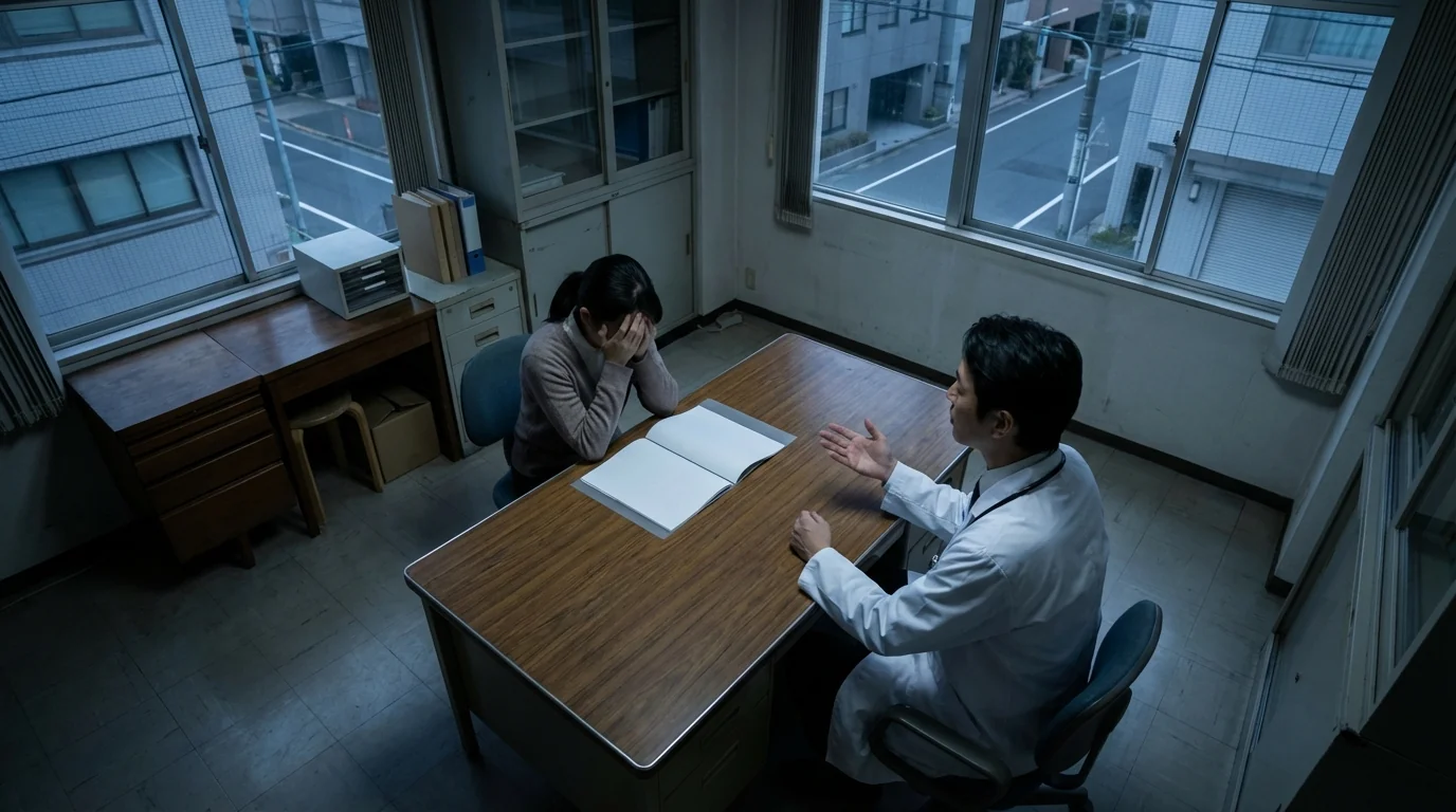 医師の説明に患者が不安を感じているのお悩みイメージ